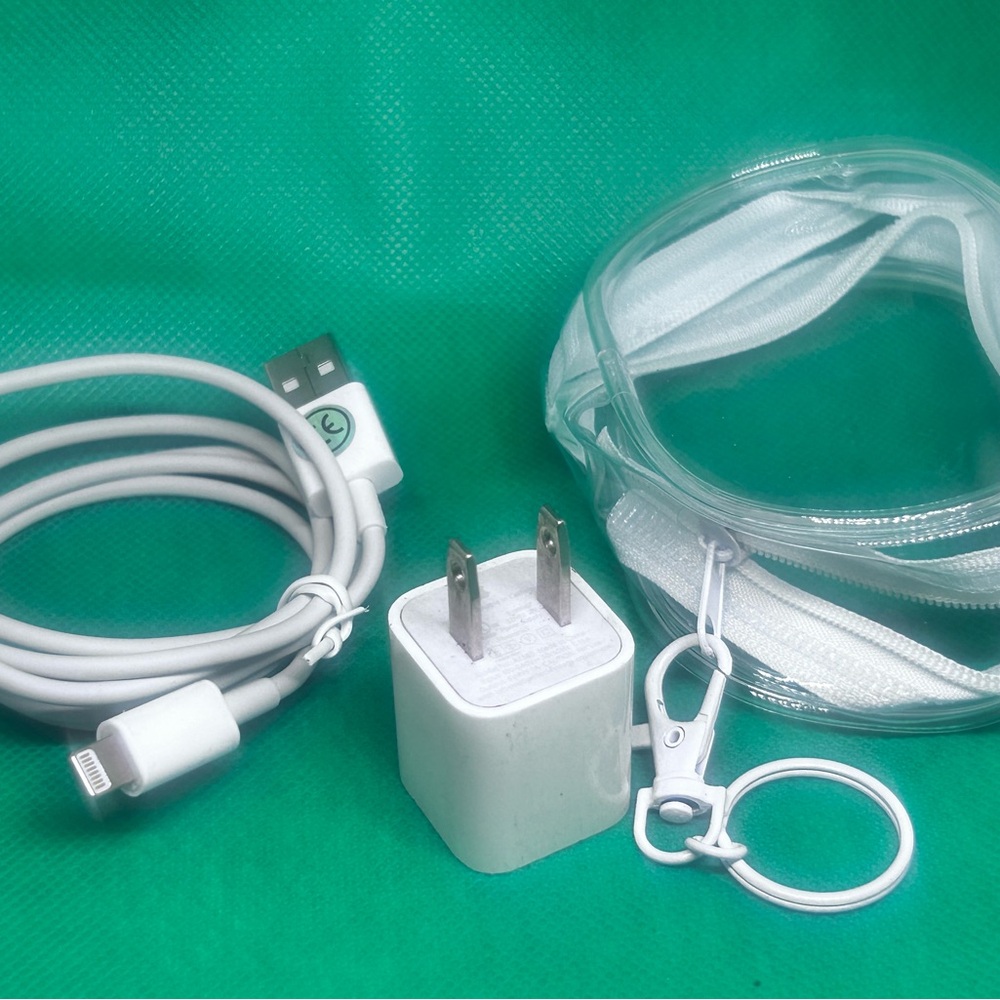 White Charging I phone Cable and Adapter Set